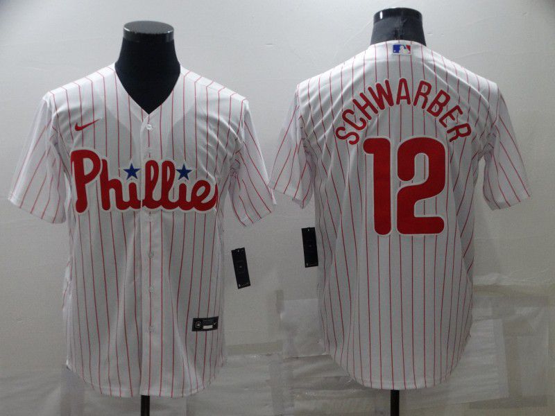 Men Philadelphia Phillies #12 Schwarber Red Strip Game 2022 Nike MLB Jersey->philadelphia phillies->MLB Jersey